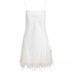 Polo Ralph Lauren Feather-Trim Satin Cocktail Dress